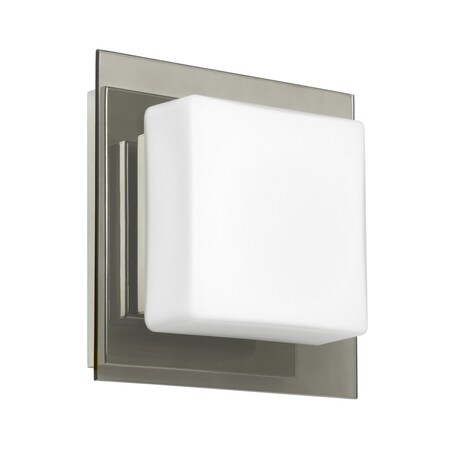Besa Lighting Alex Mini Sconce, Opal/Smoke, Chrome Finish, 1x50W Halogen 1WS-7735SM-CR